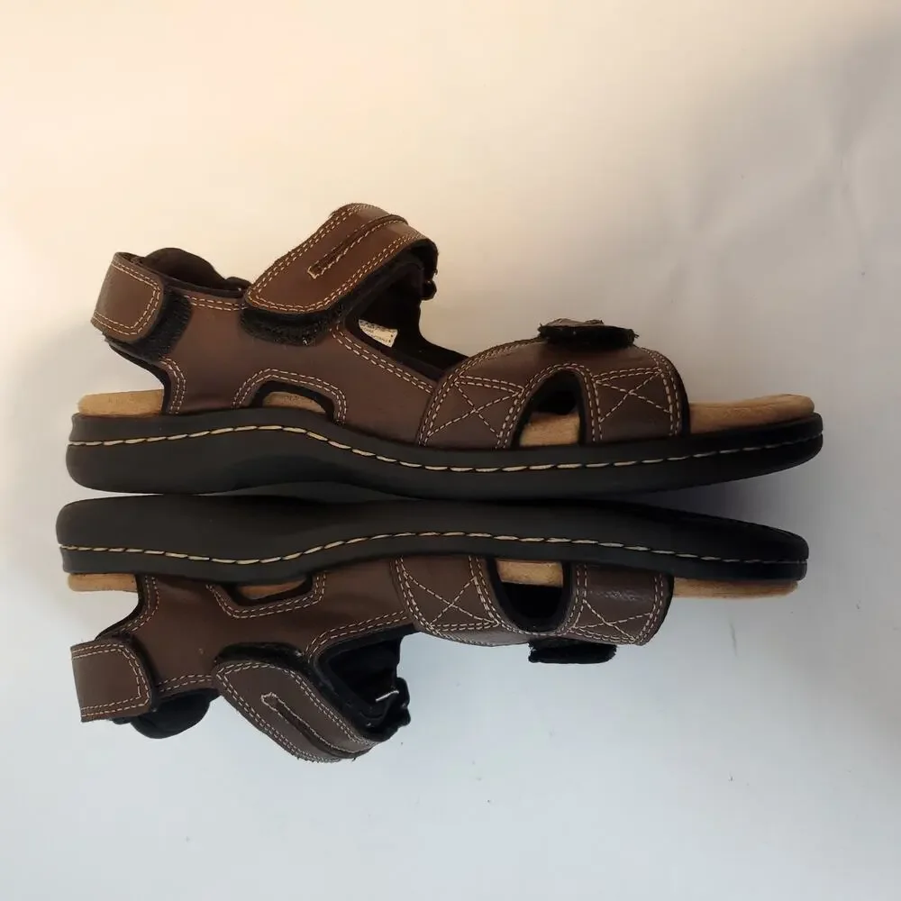 Dockers Mens Brown Newpage River Sandals Shoes SZ 10M Faux Leather Strappy